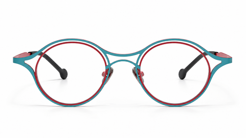 85766 titanium round optical frame, front view