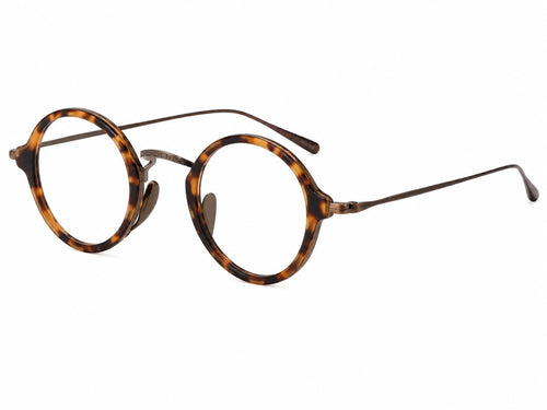 SUNSHADOR km1110 tortoiseshell round optical frame, three-quarter view